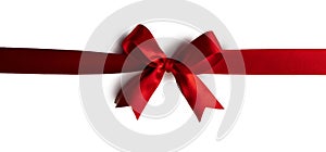 Red gift bow on white