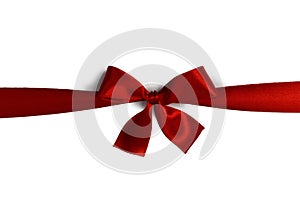 Red gift bow on white