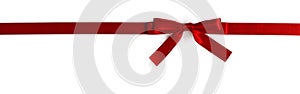 Red gift bow on white