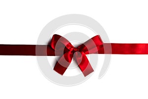 Red gift bow on white