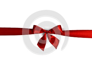 Red gift bow on white