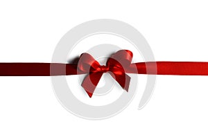 Red gift bow on white