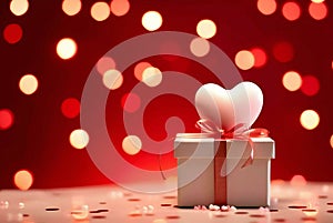 red gift box with heart gift box with heart red gift boxgift, christmas, bow, ribbon, birthday, holiday, celebration, decoration,