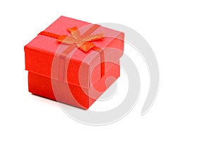 Red gift box isolated on white