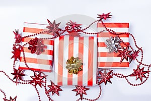 Gift box white background.