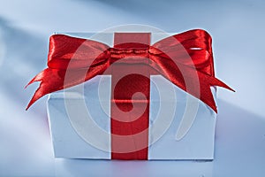 Red gift box on white background horizontal image