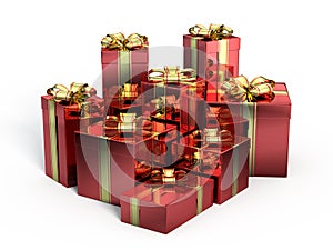 Red gift boxes