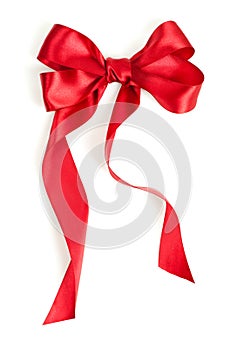 Red gift ribbon bow
