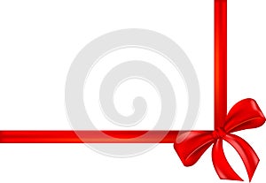 Red gift ribbon, bow, wrap