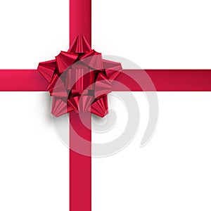 Red gift ribbons in horizontal array