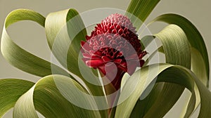 Red Ginger Flower Close Up
