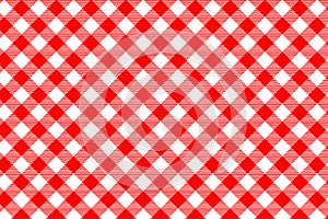 Red Gingham pattern. Texture from rhombus/squares for - plaid, tablecloths, clothes, shirts, dresses, paper, bedding, blankets,