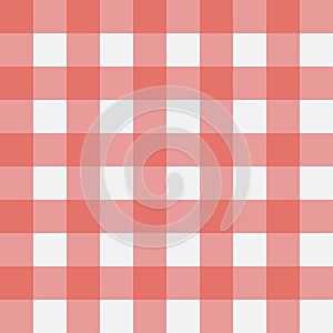 Red Gingham seamless pattern. Perpendicular strips. Vector illustration.