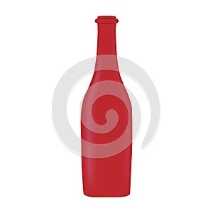 red glass bottle wine design