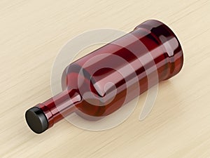 Red glass bottle