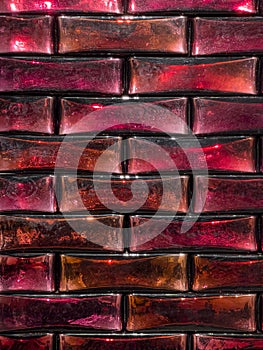 Red glass bricks, abstract illustration
