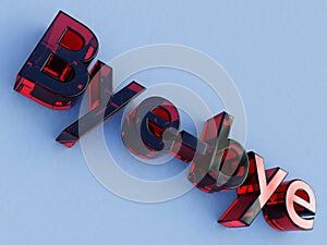 Red glass bye-bye logo