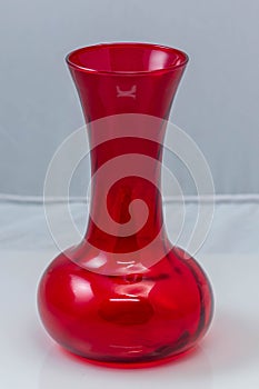 red glass flower vase ready for some flowers