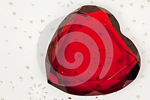 Red Glass Heart on Pattern