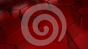 Red glass hexagons background