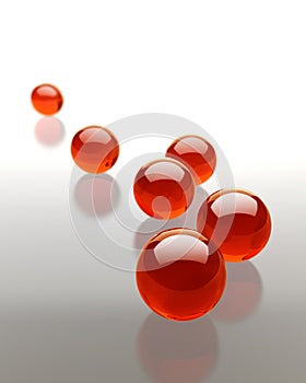 Red Glass Spheres Abstract Background