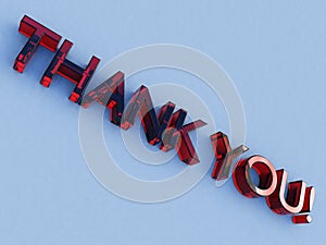 Red glass thank you logo