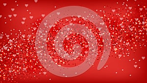 Red glitter background Vector. Realistic sparkling texture illustration. detailed 3d templates