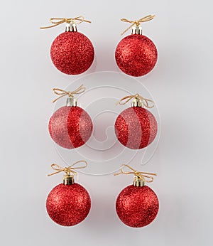 Red Glitter Christmas Ornaments