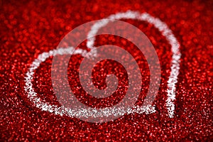 Red glitter hearts Valentine's Day abstract background love sparkle