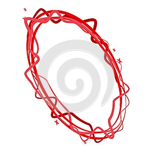 Red glitter portal icon isometric vector. Universe frame laser