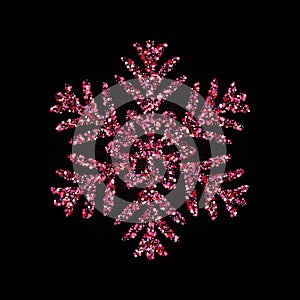 Red glitter snowflakes texture isolated on white background. Vector illustration. eps 10