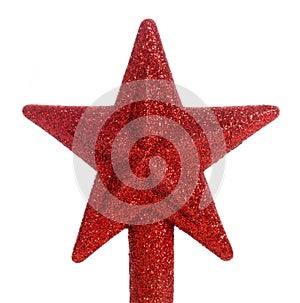 Red glitter star Christmas tree topper