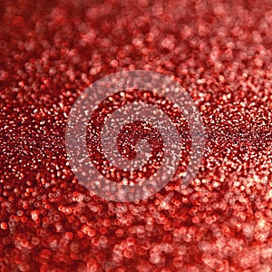 Red glitter texture sparkling paper background. Abstract twinkled red glittering background  with bokeh, defocused lights for