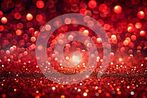 Red glitter vintage lights background photo