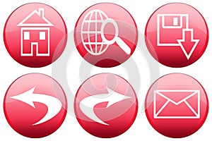 Red Glossy Browser Buttons