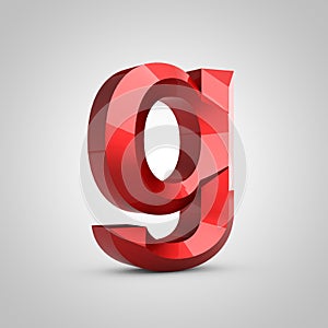 Red glossy chiseled letter G lowercase
