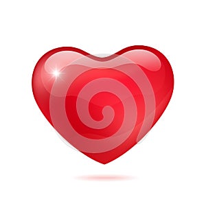 Red glossy heart vector illustrations. The heart as a symbol of love. photo