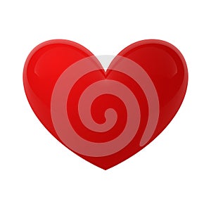 Red glossy heart vector illustrations. The heart as a symbol of love.