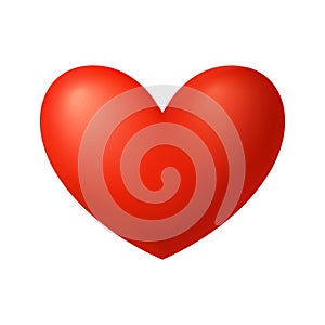 Red glossy heart vector illustrations. The heart as a symbol of love.