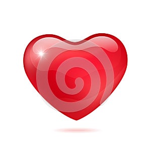 Red glossy heart vector illustrations. The heart as a symbol of love.