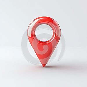 Red glossy location pin map marker navigation pointer symbol design