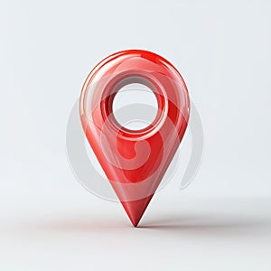 Red glossy map pin location marker pointer navigation symbol