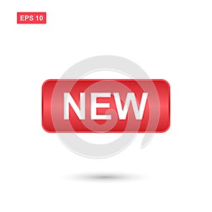 Red glossy new button vector isolated