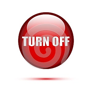 Red glossy Turn off button