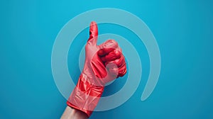 The Red Gloved Thumbs-Up..AI generated image