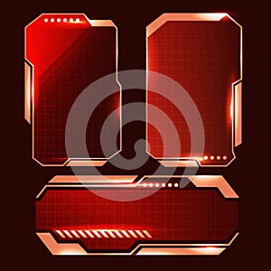 Red glowing technology sci-fi frames