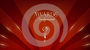 Red Gold Award Background, luxury graphic. Abstract Background, Royal Premium Design Template.