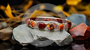 Red And Gold Bracelet: Handcrafted Beauty Inspired By American Barbizon School
