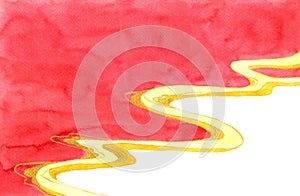 Red and gold Chinese style frame on white background.