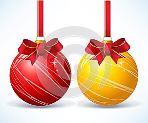 Red and gold Christmas balls